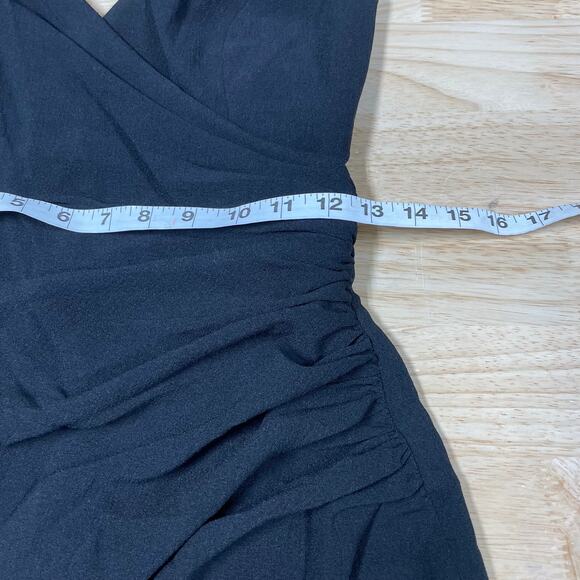 Dress The Population NWT Jordan Ruched Side Slit Gown Size XXS Black Maxi - Picture 7 of 11